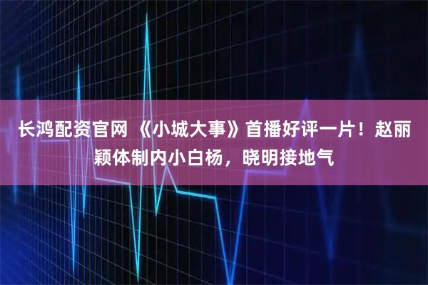 长鸿配资官网 《小城大事》首播好评一片！赵丽颖体制内小白杨，晓明接地气